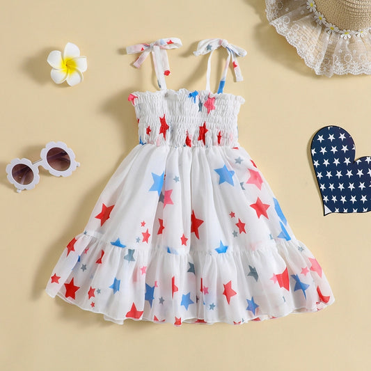 Girls Stars Print Dress Summer wear