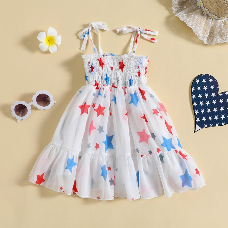 Girls Stars Print Dress Summer wear