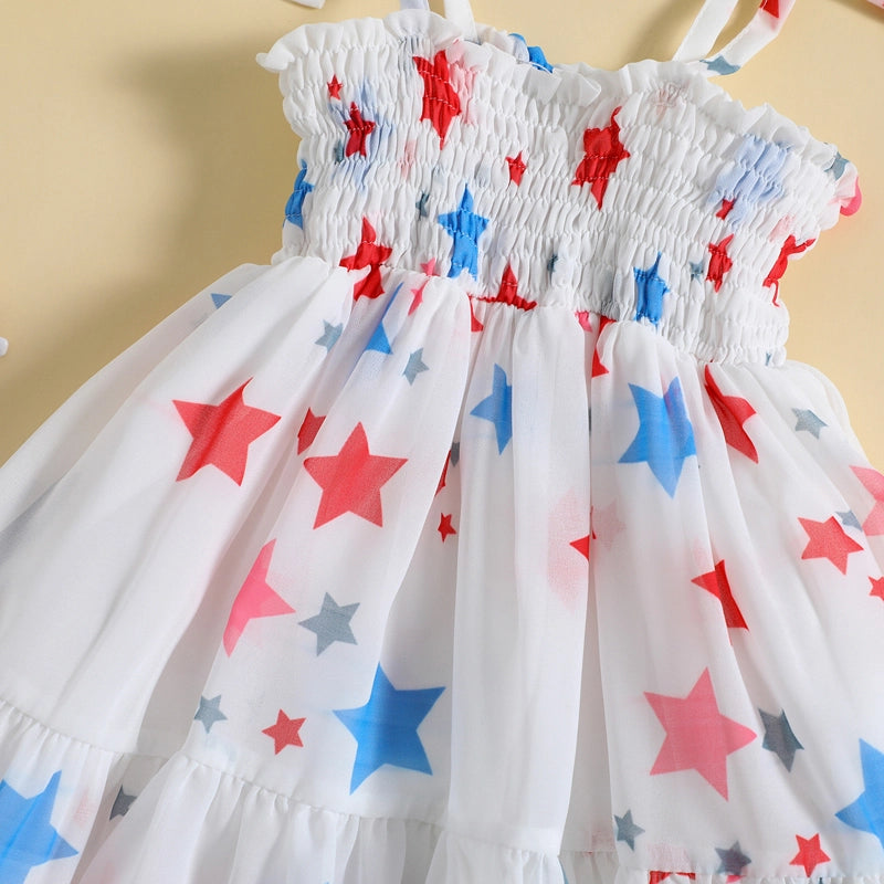 Girls Stars Print Dress Summer wear