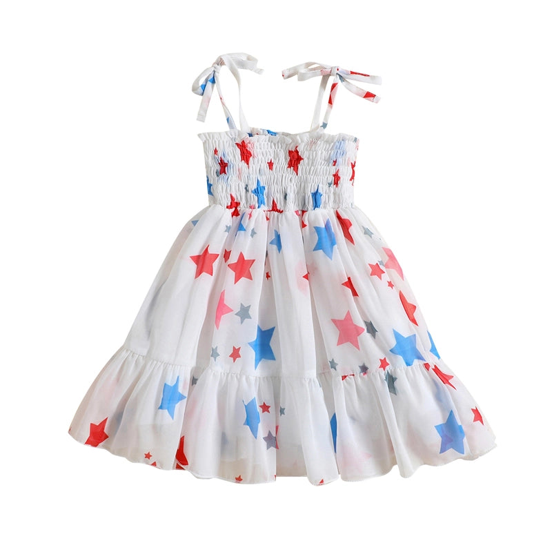 Girls Stars Print Dress Summer wear