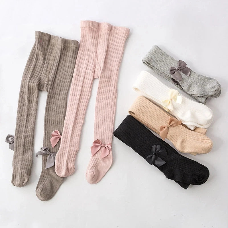 Girls Princess Bow knot Cotton Tights Pantyhose