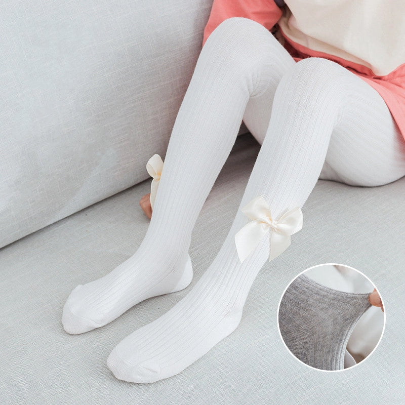 Girls Princess Bow knot Cotton Tights Pantyhose