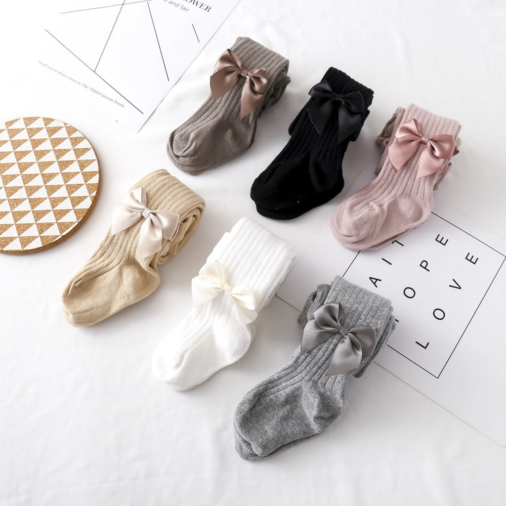 Girls Princess Bow knot Cotton Tights Pantyhose