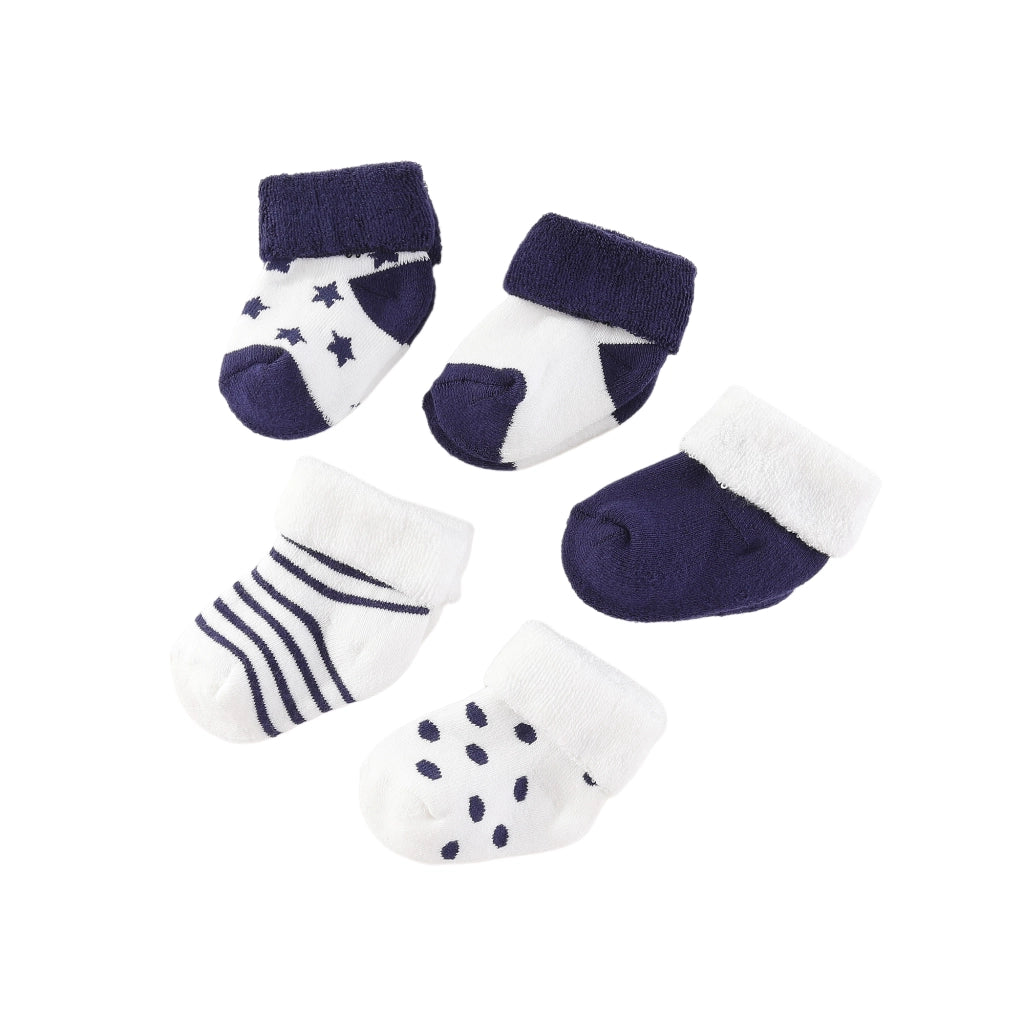 5-Pack 100% Cotton Baby Socks Set