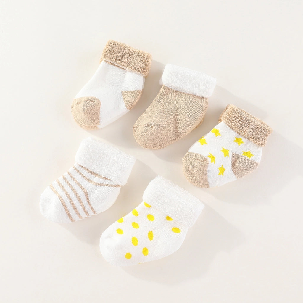 5-Pack 100% Cotton Baby Socks Set