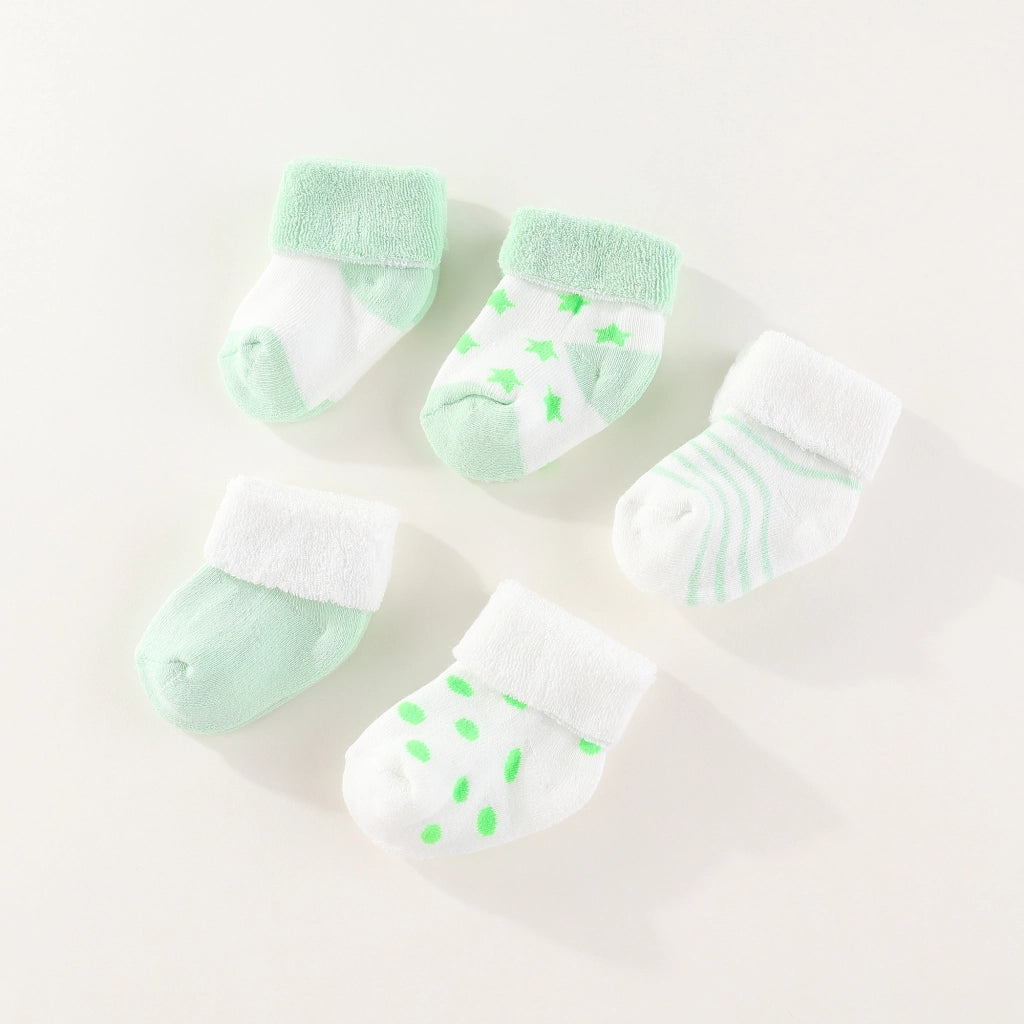 5-Pack 100% Cotton Baby Socks Set