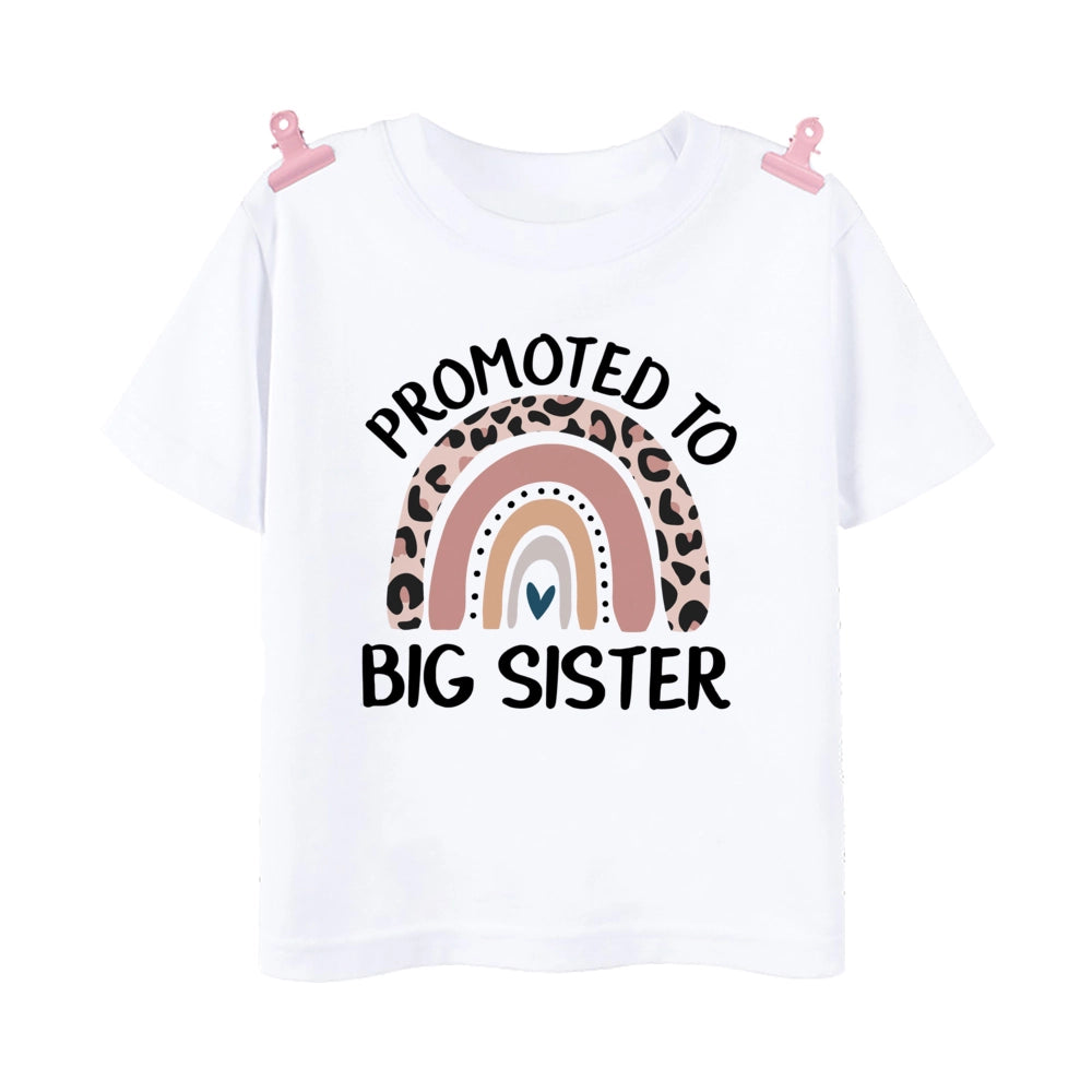 Promoted to Big Sister Rainbow T-shirt for Baby Girls Top Gift