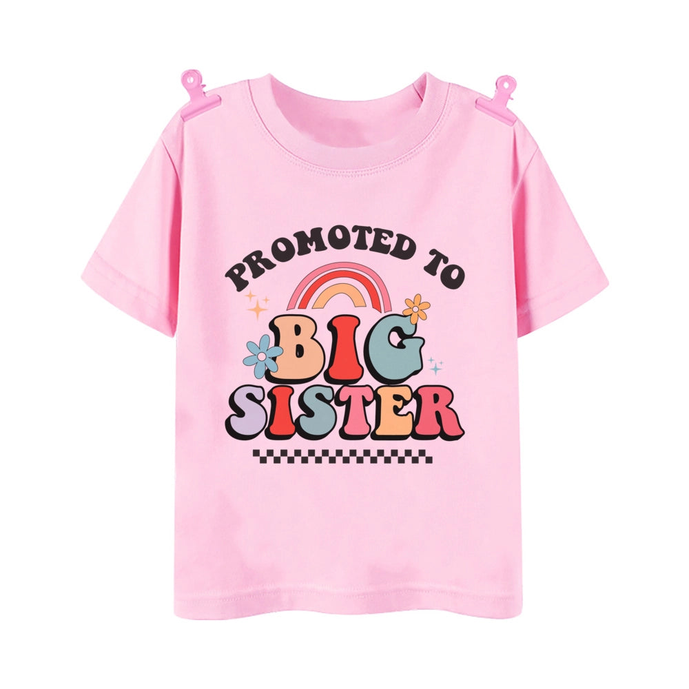 Promoted to Big Sister Rainbow T-shirt for Baby Girls Top Gift