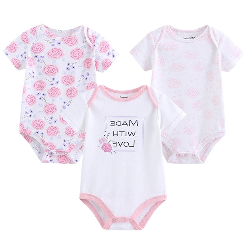Soft Infant Body Suit 3-Piece Set Baby Boy And Girl Romper