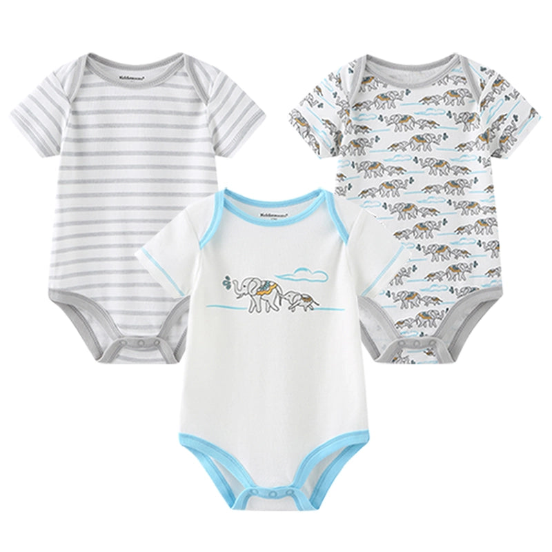 Soft Infant Body Suit 3-Piece Set Baby Boy And Girl Romper