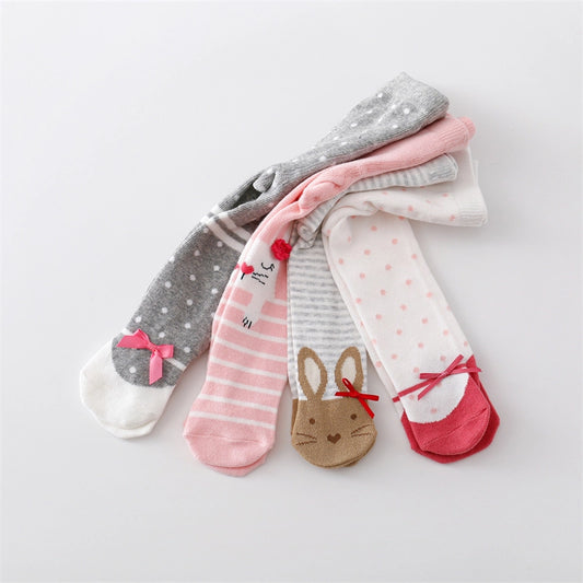 Baby Girl Knitted Stocking 4Pair Set Leggings Socks