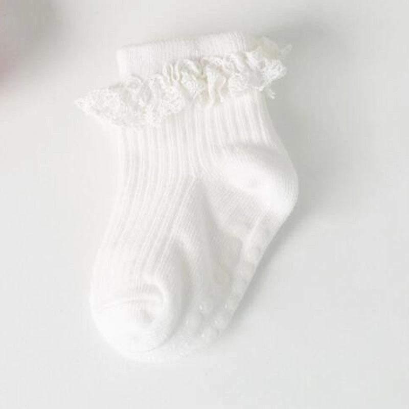Non-Slip Cotton New Born Baby Socks - 4 Pairs Set