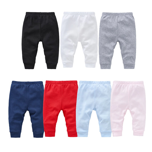 100% Cotton Baby Pants - Plain Colors New Born Baby Boy Girl