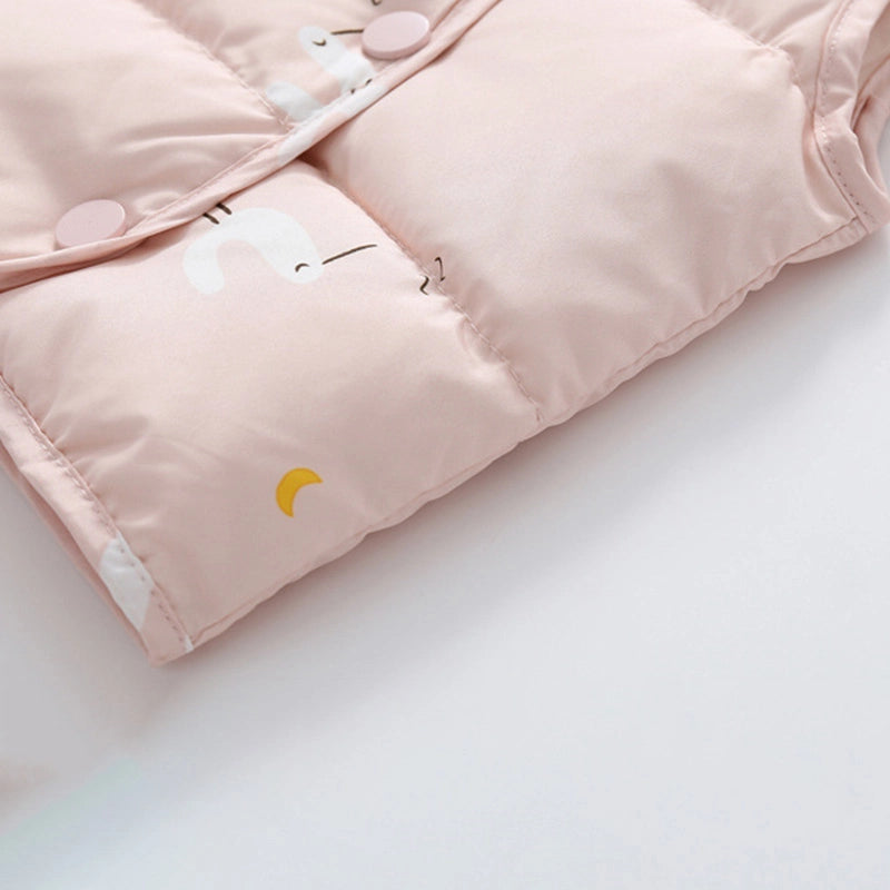 Cartoon Print Baby Down Vests Jacket