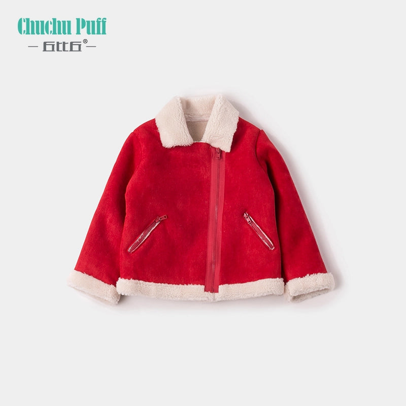 Warm Winter Suede Baby Jacket Girl