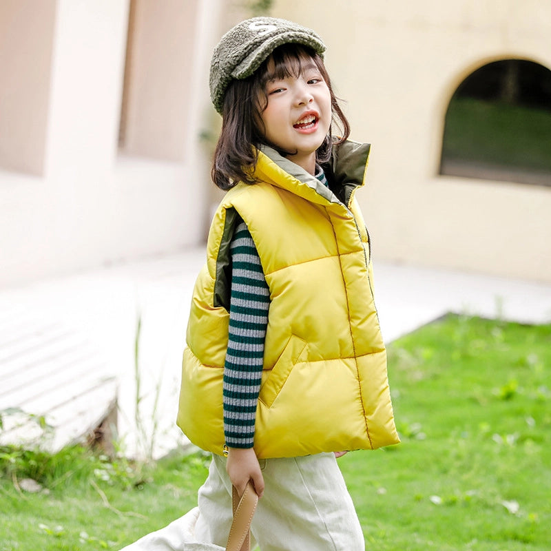 Kids Warm Cotton Vests Coats Jackets Boys Girls
