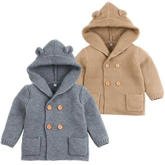 Baby Winter Sweaters: Cartoon Bear Cardigans Jacket