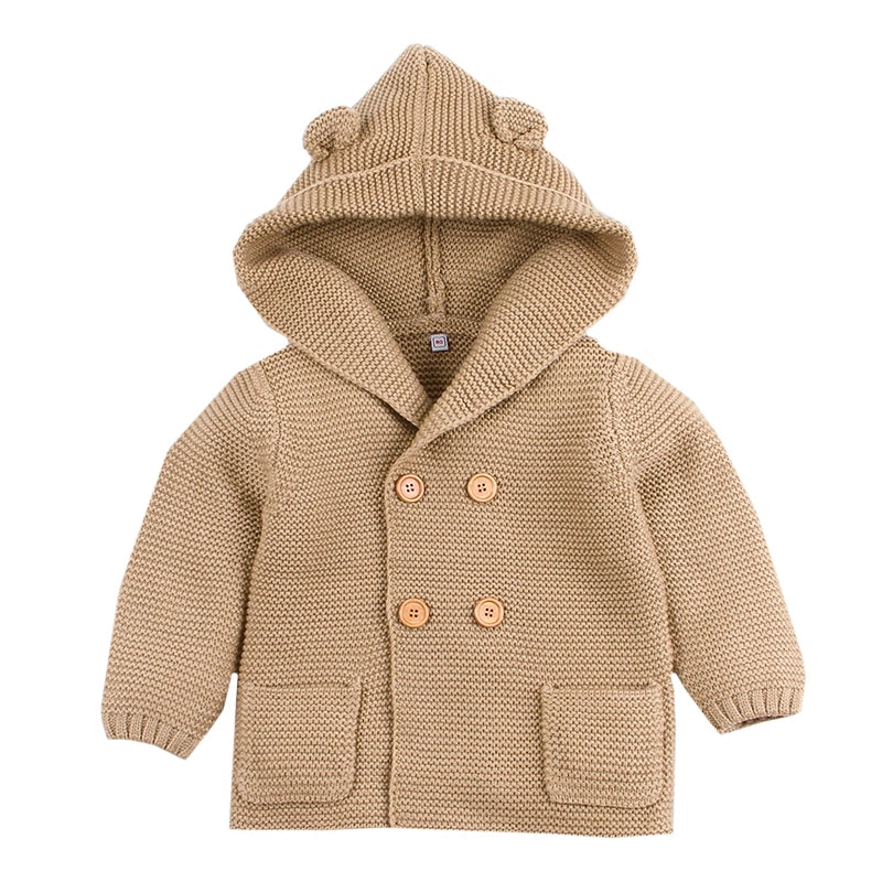 Baby Winter Sweaters: Cartoon Bear Cardigans Jacket