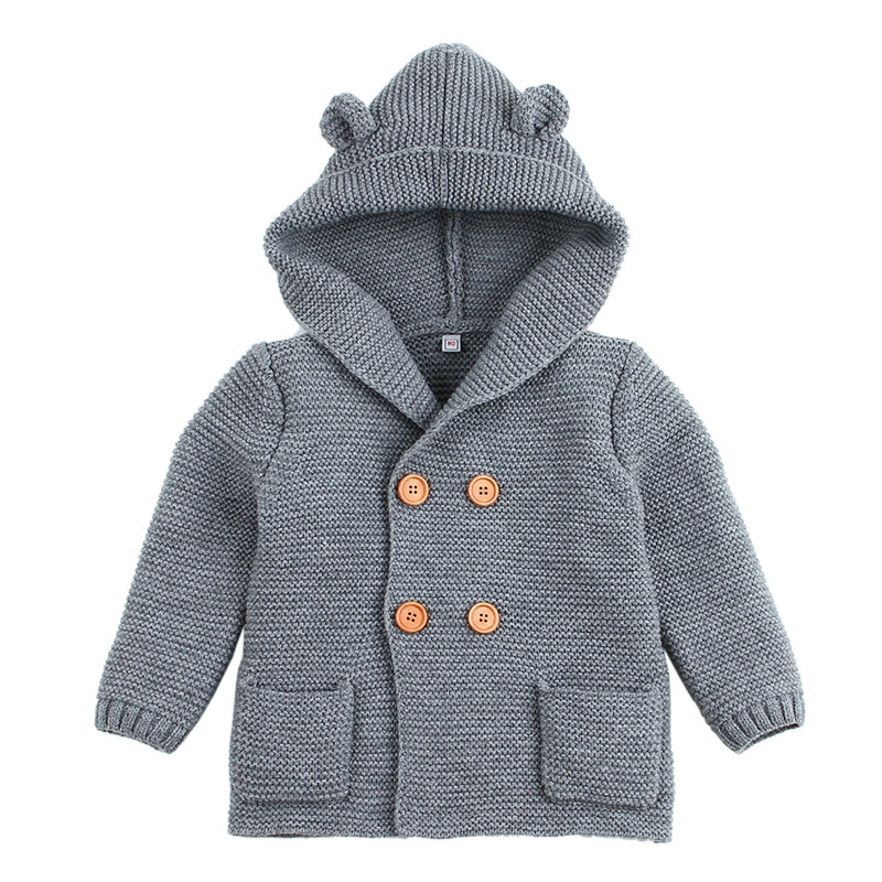 Baby Winter Sweaters: Cartoon Bear Cardigans Jacket