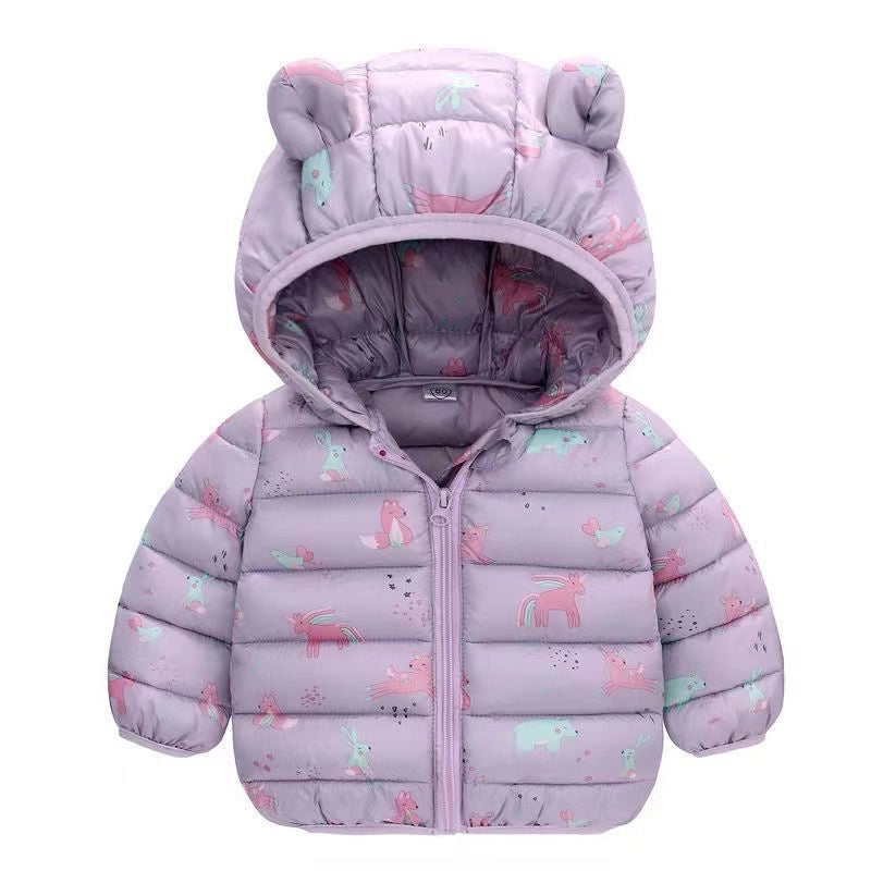 Kids Dinosaur Hoodie Down Jackets