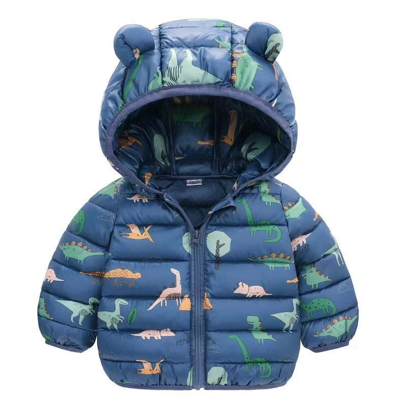 Kids Dinosaur Hoodie Down Jackets