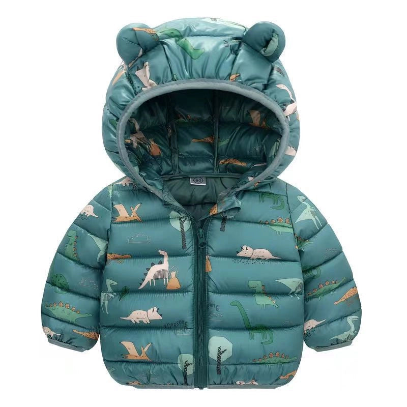 Kids Dinosaur Hoodie Down Jackets