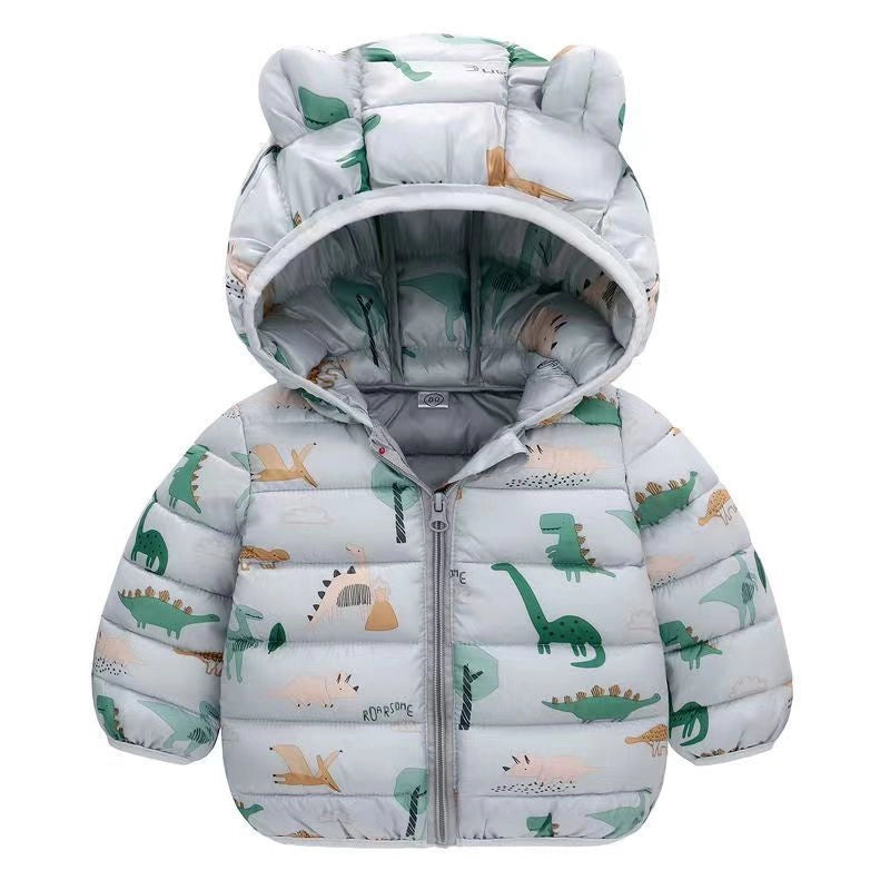 Kids Dinosaur Hoodie Down Jackets