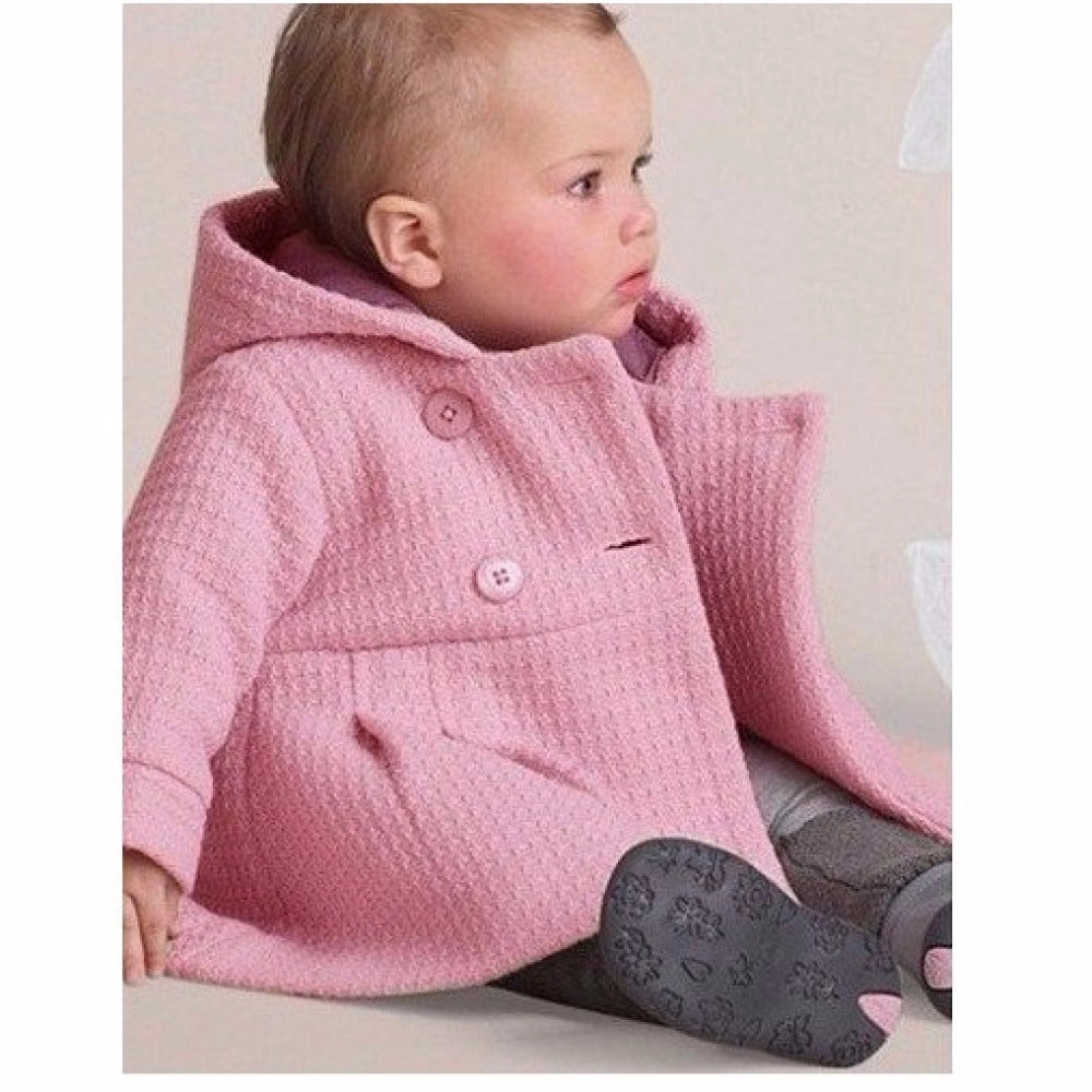 Red Pink Orange Newborn Baby Girls Trench Coat Hooded Jacket