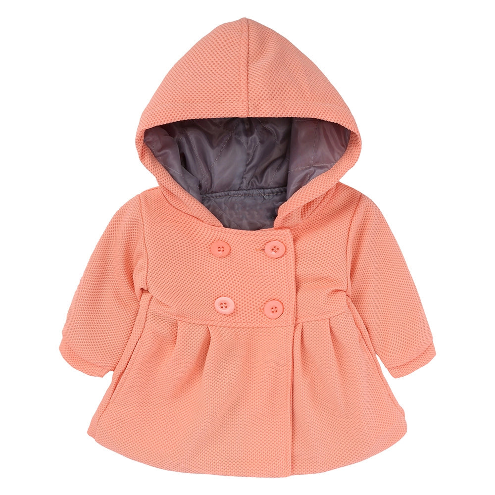 Red Pink Orange Newborn Baby Girls Trench Coat Hooded Jacket