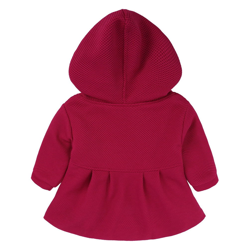 Red Pink Orange Newborn Baby Girls Trench Coat Hooded Jacket