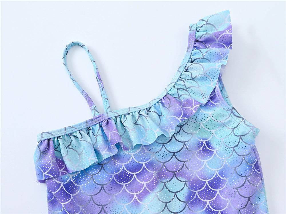 Kids Fish Scale Swimsuit Baby Girl