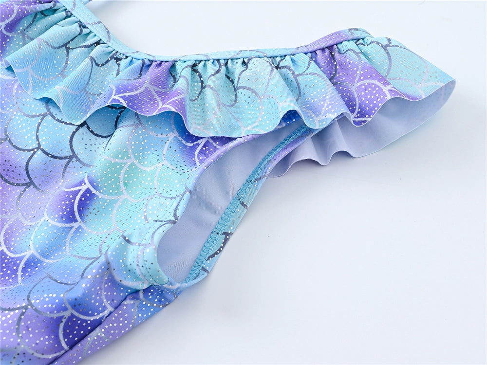 Kids Fish Scale Swimsuit Baby Girl