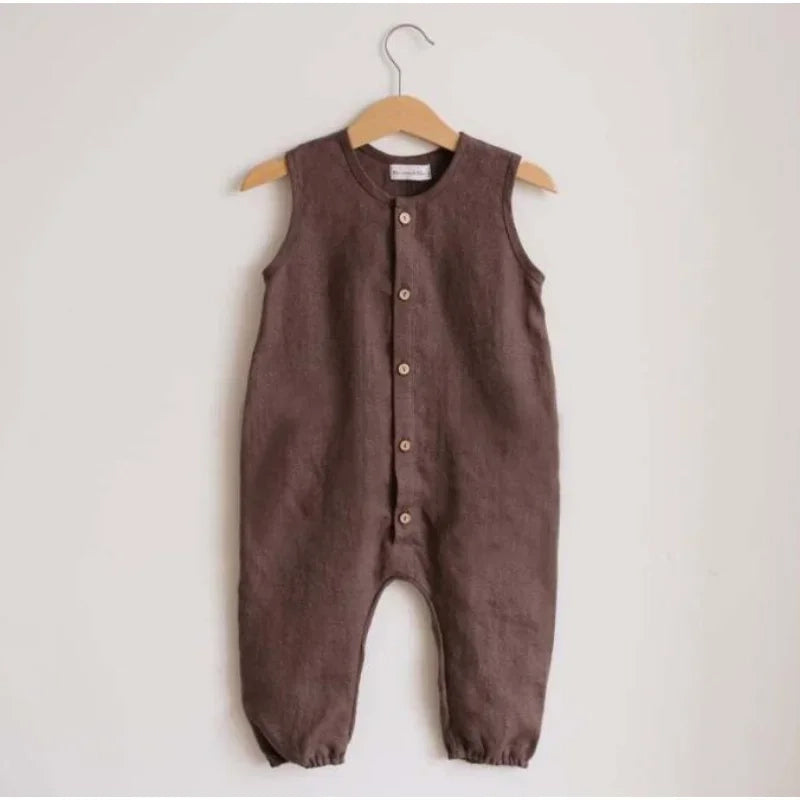 Summer Baby Romper Cotton Linen Jumpsuit