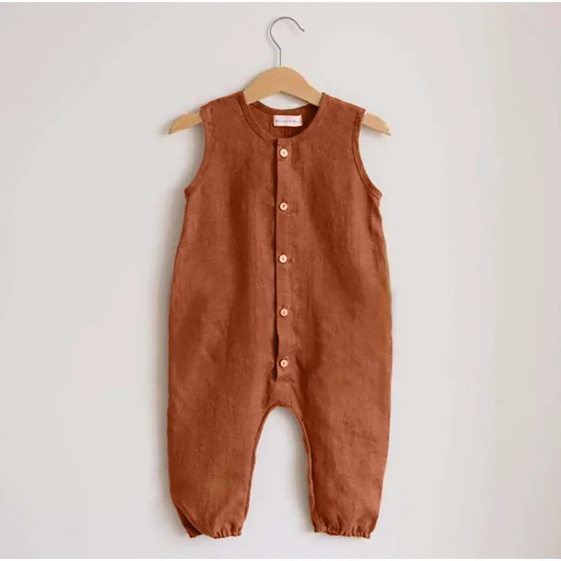 Summer Baby Romper Cotton Linen Jumpsuit