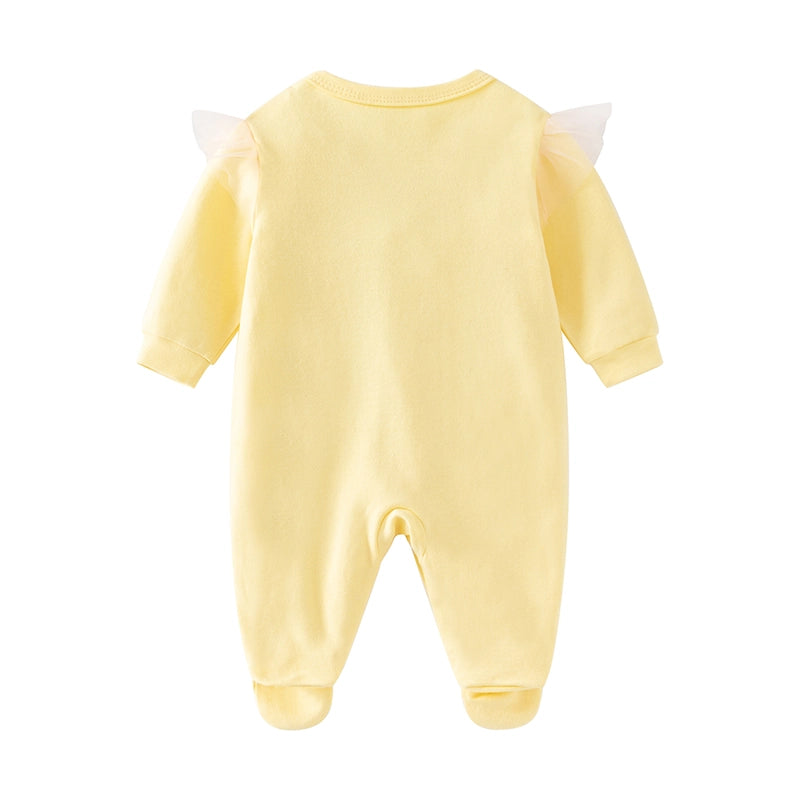 Cute Yellow Rabbit Baby Girl Jumpsuit BodySuit