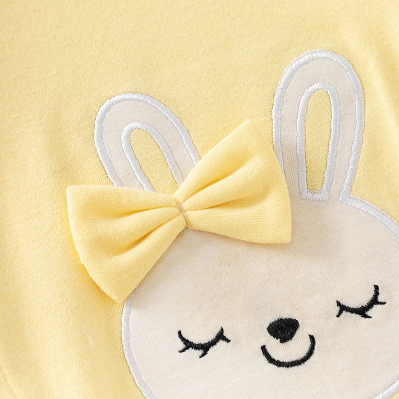 Cute Yellow Rabbit Baby Girl Jumpsuit BodySuit