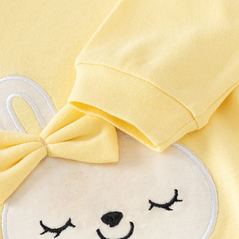 Cute Yellow Rabbit Baby Girl Jumpsuit BodySuit