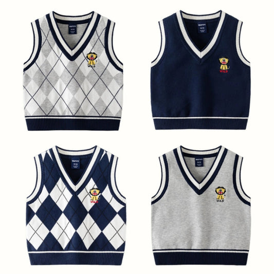Kids Knit Sleeveless Sweater Vest Boys