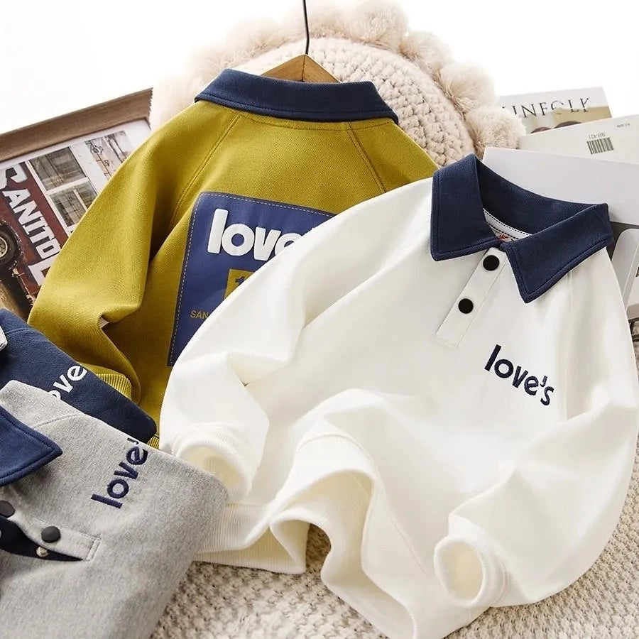 2024 Boys Long Sleeve Polo Shirts - Fashion Pullover for Kids