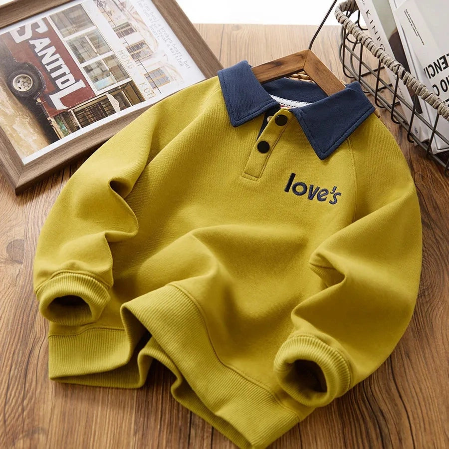 2024 Boys Long Sleeve Polo Shirts - Fashion Pullover for Kids