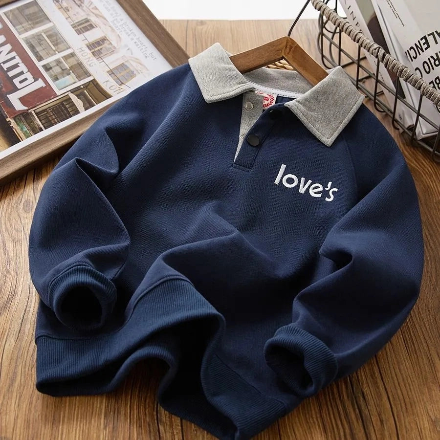 2024 Boys Long Sleeve Polo Shirts - Fashion Pullover for Kids