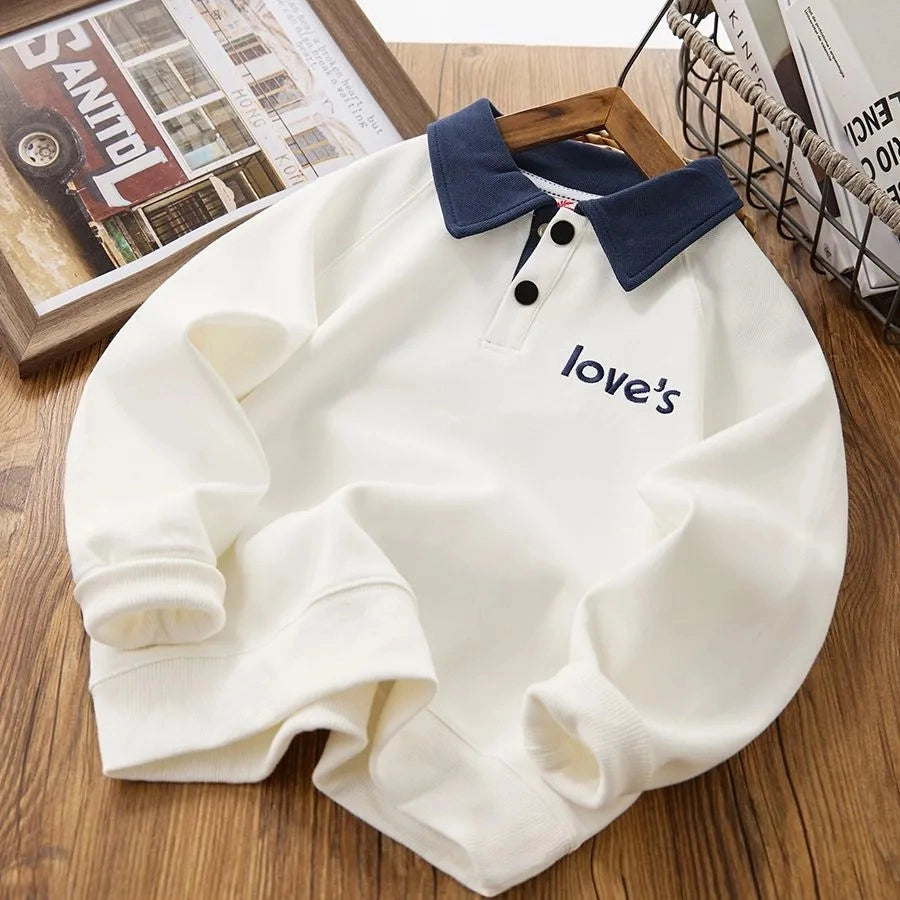 2024 Boys Long Sleeve Polo Shirts - Fashion Pullover for Kids