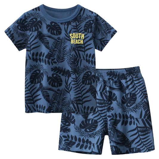 Boys' Beach Set - Coconut Tree Print T-Shirt + Shorts