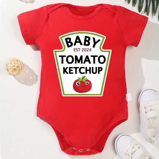 Funny Tomato Ketchup Baby Bodysuit
