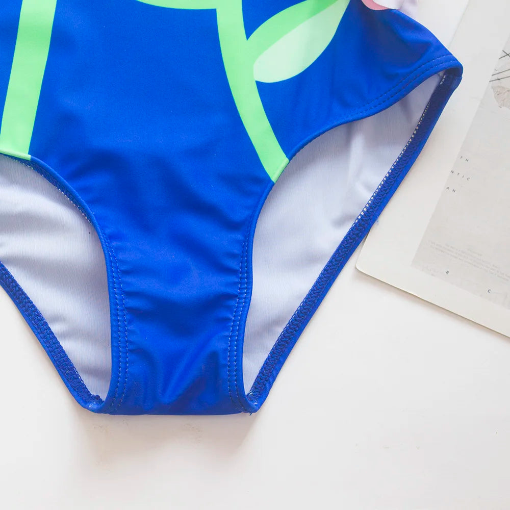 Girls One Piece Sunflower Swimsuit - Summer Beachwear