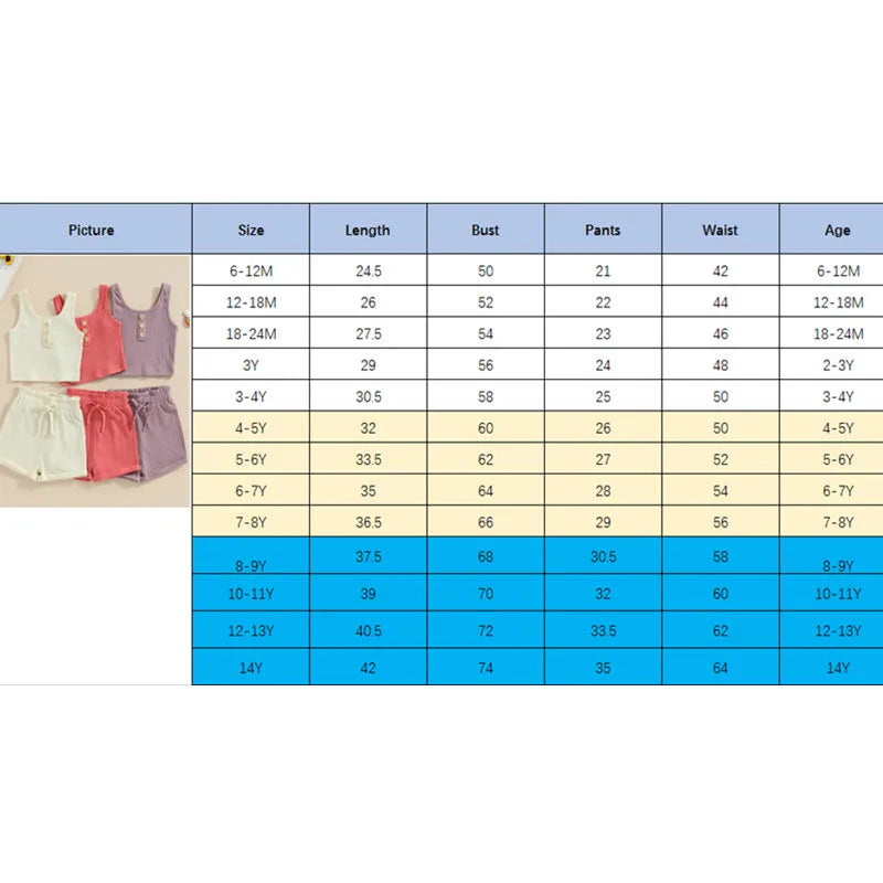 Summer Toddler Girls Outfit Set