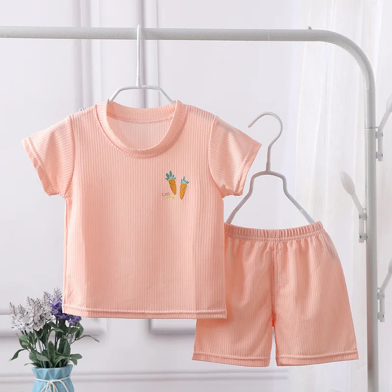 Summer Baby Clothes Set: Tops+Pants 2Pcs