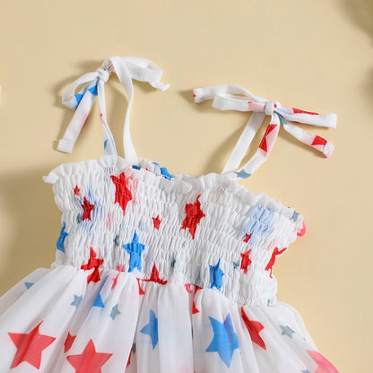 Girls Stars Print Dress Summer wear