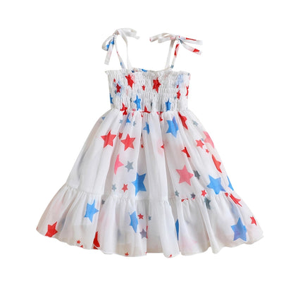 Girls Stars Print Dress Summer wear
