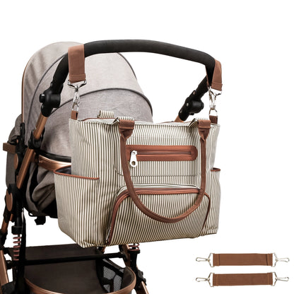 Diaper Bag 7-Piece Set - Large Capacity Nappy Tote Best for Baby Shower Gift Accesories